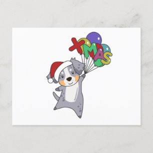 Cartão Postal Shepherd australiano Feliz Natal Inverno
