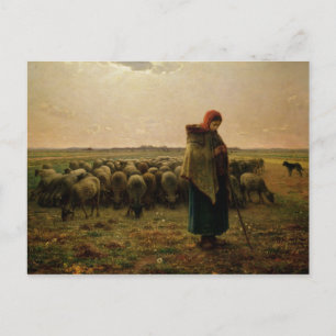 Cartão Postal Shepherdess com seu bando, 1863