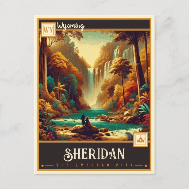 Cartão Postal Sheridan, Wyoming | Vintage (Frente)