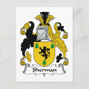 Cartão Postal Sherman Family Crest