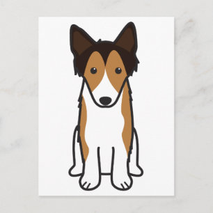 Cartão Postal Shetland Sheepdog Dog Cartoon