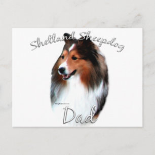 Cartão Postal Shetland Sheepdog (sable) Pai 2