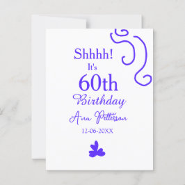 Cartão Postal Shhhh é aniversário de 60 anos adicione nome roxo 