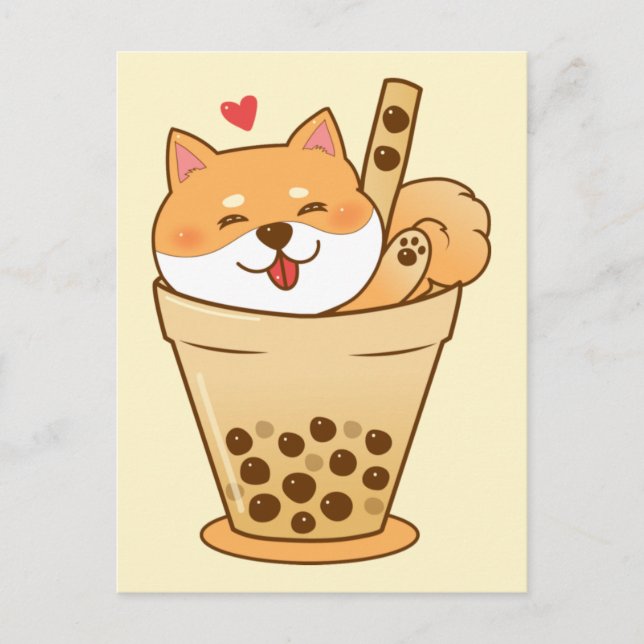 Cartão Postal Shiba Boba (Frente)
