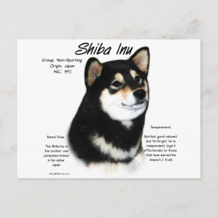 Cartão Postal Shiba Inu (blk/tan) Design de histórico