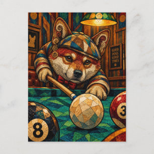 Cartão Postal Shiba Inu, Mosaico Geométrico
