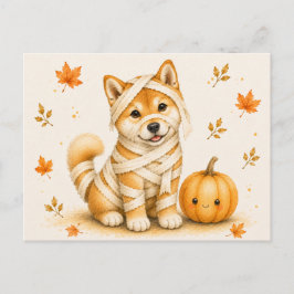 Cartão Postal Shiba Inu Múmia Halloween