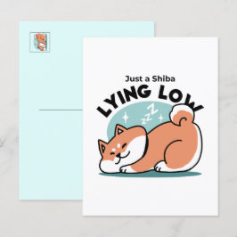 Cartão Postal Shiba Inu Relaxa Arte: Apenas uma Shiba Mentira Ba