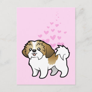 Cartão Postal Shih Tzu Love (corte de cachorrinho)