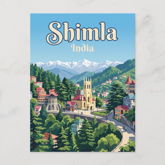 Cartão Postal Shimla Índia (Frente)