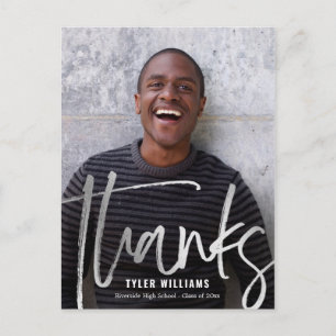 Cartão Postal Shiny Trave Graduação Moderna Obrigado Cartão-Post