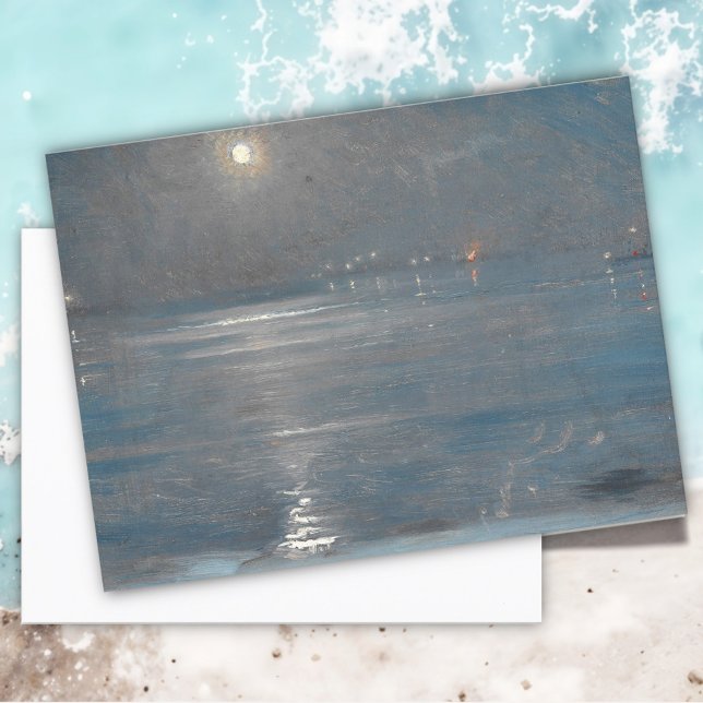 Cartão Postal Ships with lanterns at sea, Peder Severin Krøyer (Criador carregado)