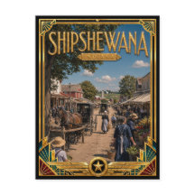 Shipshewana Indiana Arte Vintage Art Déco Idade Do