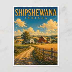 Cartão Postal Shipshewana Indiana Campo Amish GeoSaga