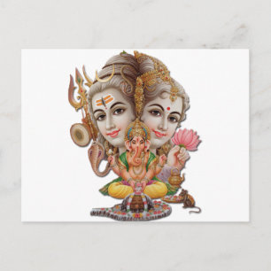Cartão Postal Shiva e família