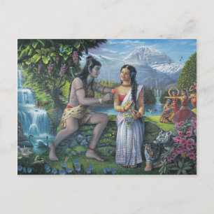 Cartão Postal Shiva e Parvati - O Casal All-Auspicous