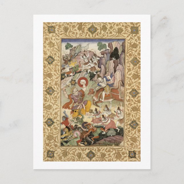 Cartão Postal Shiva matando o Demon Andhaka, c.1585-90 (Frente)