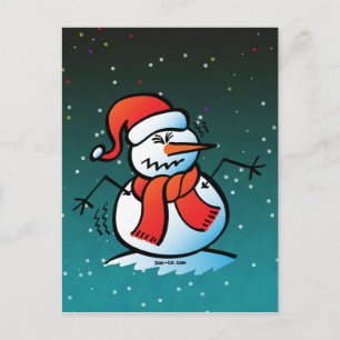 Cartão Postal Shivering Snowman