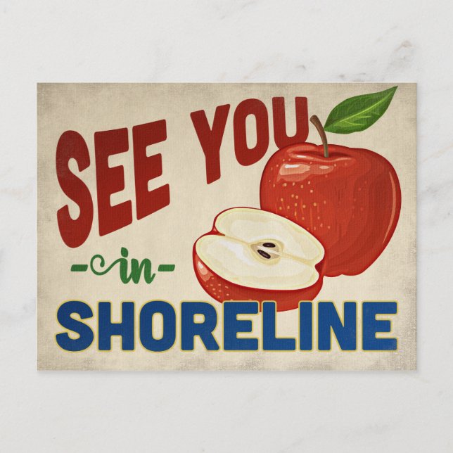 Cartão Postal Shoreline Washington Apple - Viagens vintage (Frente)
