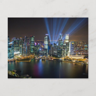 Cartão Postal Show de Luzes do Centro de Singapura
