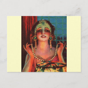 Cartão Postal Showgirl Fabulosa da Era do Flapper 1920