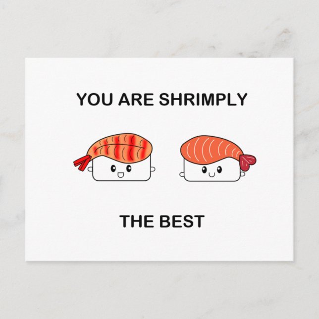 Cartão Postal Shrimply the best -suziethesushi (Frente)