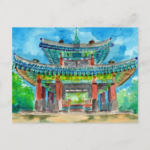 Cartão Postal Shrine budista coreana