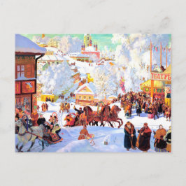 Cartão Postal "Shrovetide", por Boris Kustodiev, Cartão-postal H