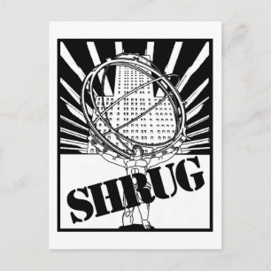 Cartão Postal SHRUG inspirado pelo Atlas Rompente