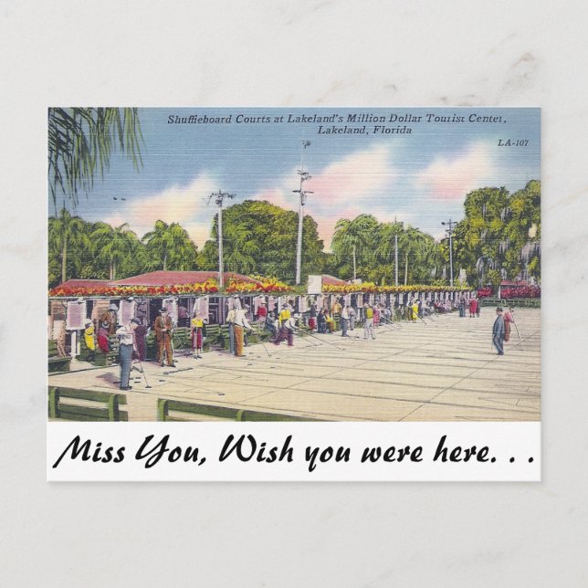 Cartão Postal Shuffleboard, Lakeland, Florida (Frente)