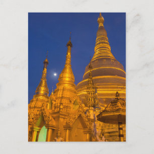 Cartão Postal Shwedagon Pagoda at night, Myanmar