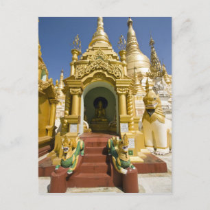 Cartão Postal Shwedagon Pagoda (Paya), grande local de templos q