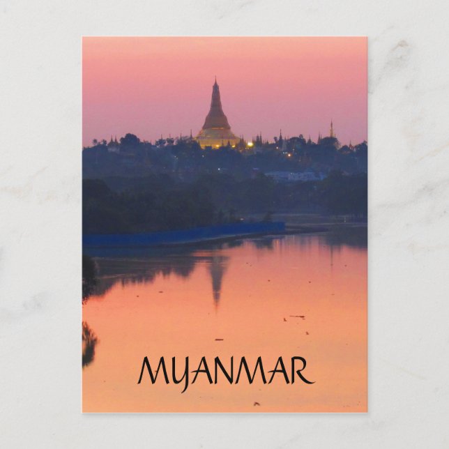 Cartão Postal shwedagon sunset myanmar (Frente)