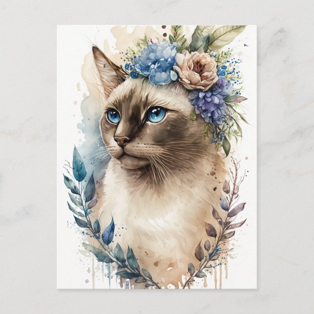 Cartão Postal Siamese Cat (Frente)