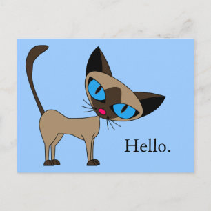 Cartão postal Siamese Hello - Personalize-o!