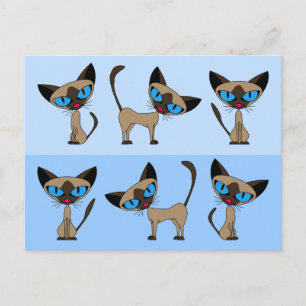 Cartão postal Siamese Times Three