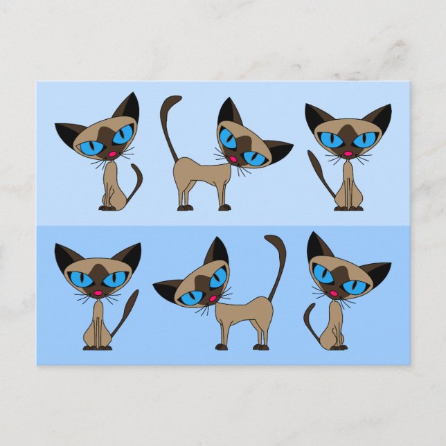 Cartão postal Siamese Times Three (Frente)