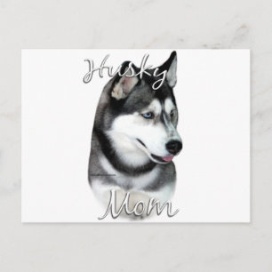 Cartão Postal Siberian Husky (preto) Mãe 2