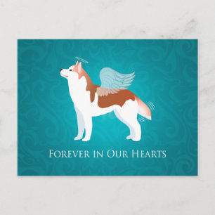 Cartão Postal Siberian Husky - Red - Pet Memorial Design