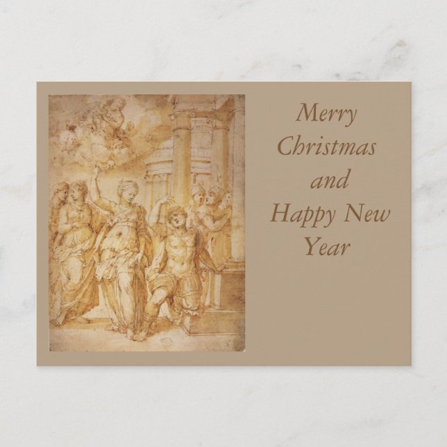 Cartão Postal Sibylle anuncia o Nascimento da Criança Cristo b (Frente)