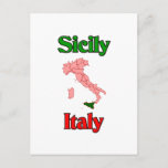 Cartão Postal Sicily Italy<br><div class="desc">Sicily Italy.. This is a great way to show your Italian pride or love of Italy. Great for a t-shirt or t-shirts,  aprons,  buttons,  magnets and more... .  Great gift for any occasion especially Christmas,  birthdays,  Mother's Day,  Father's Day and everyday.</div>