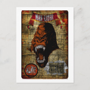 Cartão Postal Sideshow Banner com Man Eating Gorilla