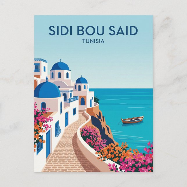 Cartão Postal Sidi Bou Said Tunísia (Frente)
