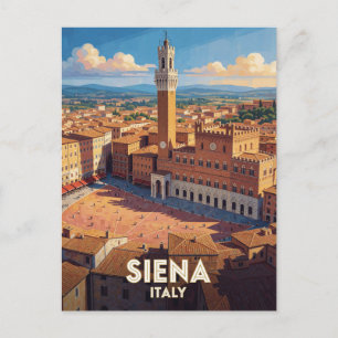 Cartão Postal Siena Itália Piazza Cena de Viagem 🏛️