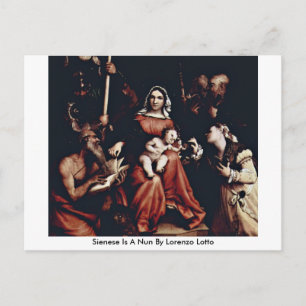 Cartão Postal Sienese É Uma freira De Lorenzo Lotto