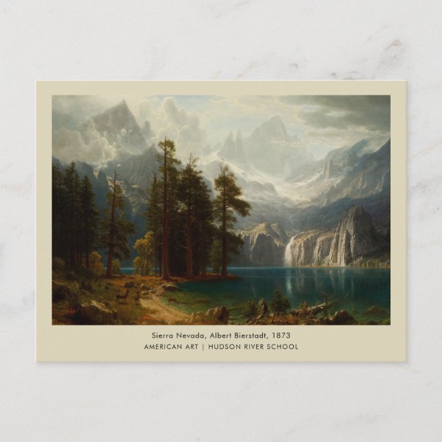 Cartão Postal Sierra Nevada Albert Bierstadt Landscape Art (Frente)