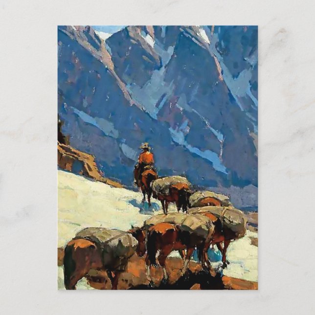 Cartão Postal "Sierra Pass" Arte Ocidental por Edgar Payne (Frente)