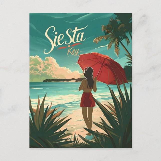 Cartão Postal Siesta Key Beach Viagem ad (Frente)