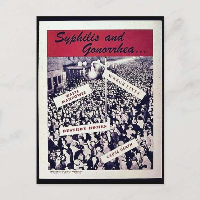 Cartão Postal Sífilis E Gonorreia (Frente)
