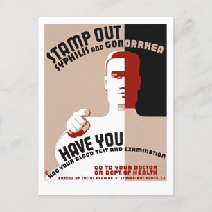 Cartão Postal Sífilis e Gonorreia de Saída